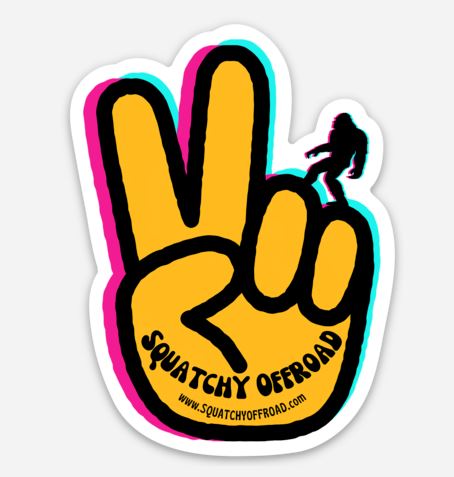 Bigfoot Sasquatch Peace Fingers Jeep Wave Decal