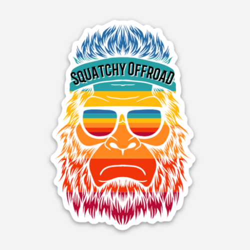 Rainbow Bigfoot Sasquatch Squatchy Offroad Decal
